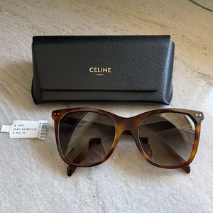 Celine 55mm Havana Brown Cat Eye Sunglasses